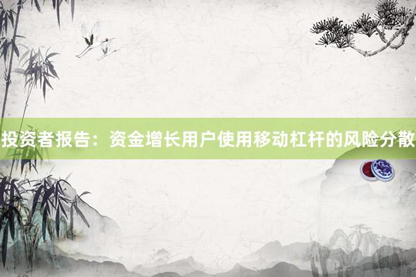 投资者报告：资金增长用户使用移动杠杆的风险分散