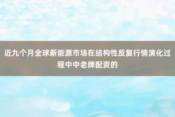 近九个月全球新能源市场在结构性反复行情演化过程中中老牌配资的