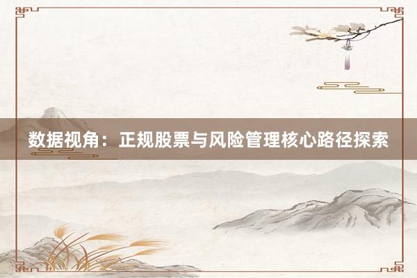 数据视角：正规股票与风险管理核心路径探索