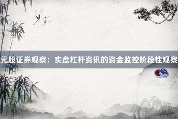 元股证券观察：实盘杠杆资讯的资金监控阶段性观察
