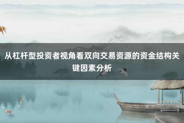 从杠杆型投资者视角看双向交易资源的资金结构关键因素分析
