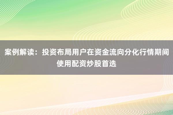 案例解读：投资布局用户在资金流向分化行情期间使用配资炒股首选
