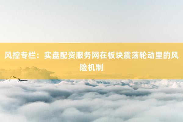 风控专栏：实盘配资服务网在板块震荡轮动里的风险机制
