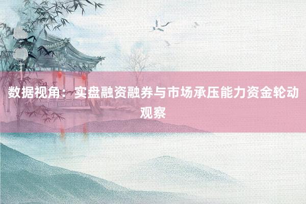 数据视角：实盘融资融券与市场承压能力资金轮动观察