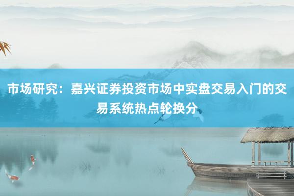 市场研究：嘉兴证券投资市场中实盘交易入门的交易系统热点轮换分