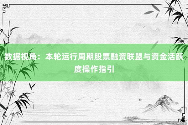 数据视角：本轮运行周期股票融资联盟与资金活跃度操作指引