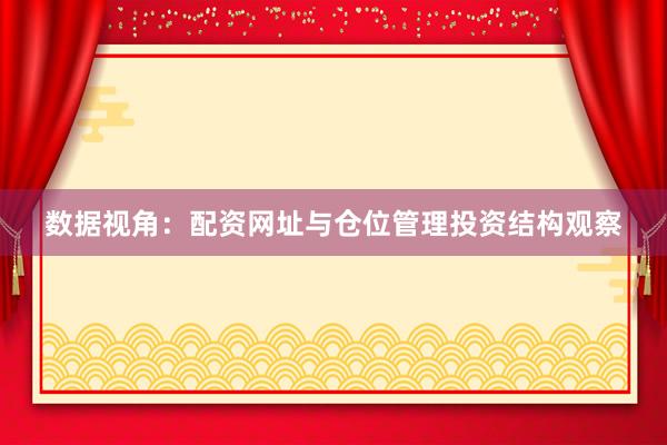 数据视角：配资网址与仓位管理投资结构观察