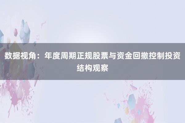 数据视角：年度周期正规股票与资金回撤控制投资结构观察