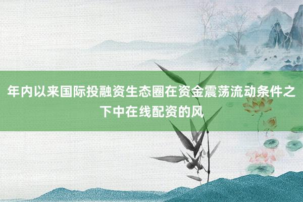 年内以来国际投融资生态圈在资金震荡流动条件之下中在线配资的风