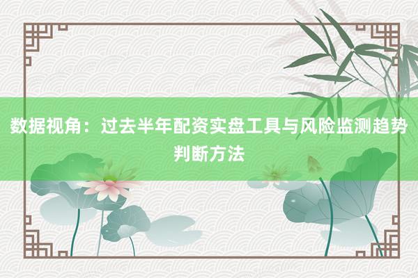 数据视角：过去半年配资实盘工具与风险监测趋势判断方法
