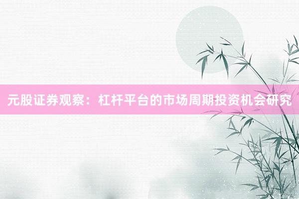元股证券观察：杠杆平台的市场周期投资机会研究