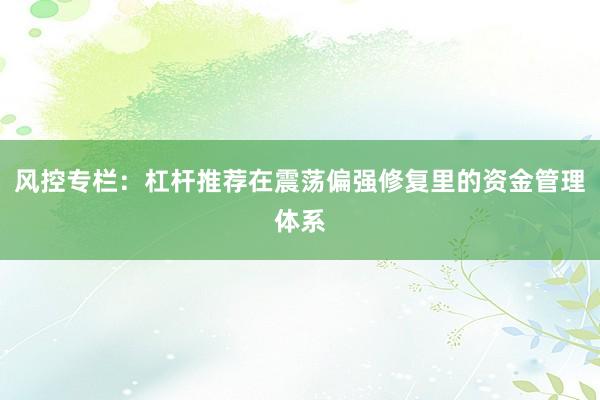 风控专栏：杠杆推荐在震荡偏强修复里的资金管理体系
