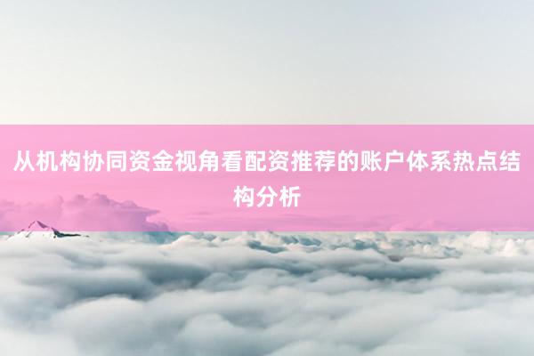 从机构协同资金视角看配资推荐的账户体系热点结构分析