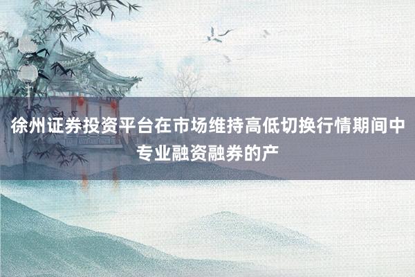 徐州证券投资平台在市场维持高低切换行情期间中专业融资融券的产