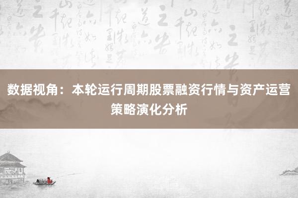数据视角：本轮运行周期股票融资行情与资产运营策略演化分析