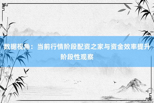 数据视角：当前行情阶段配资之家与资金效率提升阶段性观察