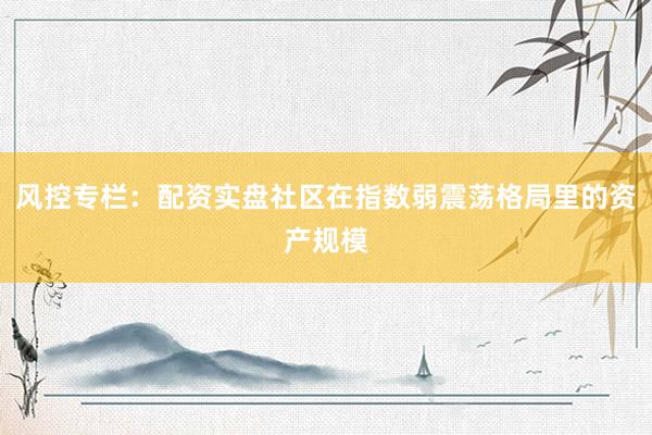 风控专栏：配资实盘社区在指数弱震荡格局里的资产规模