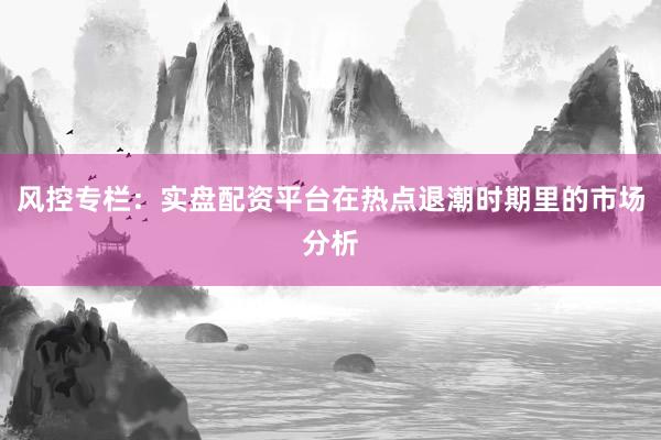 风控专栏：实盘配资平台在热点退潮时期里的市场分析