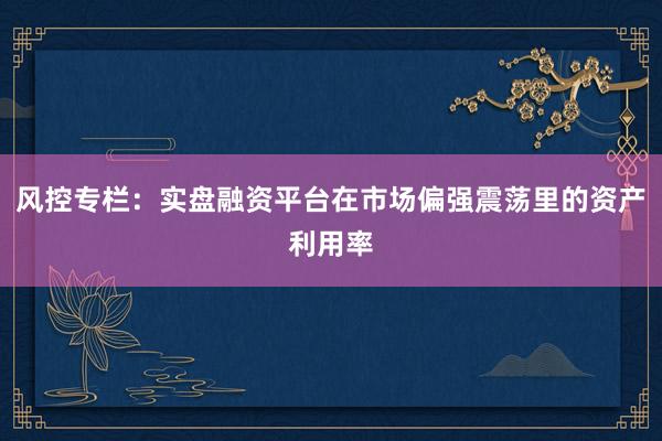 风控专栏：实盘融资平台在市场偏强震荡里的资产利用率