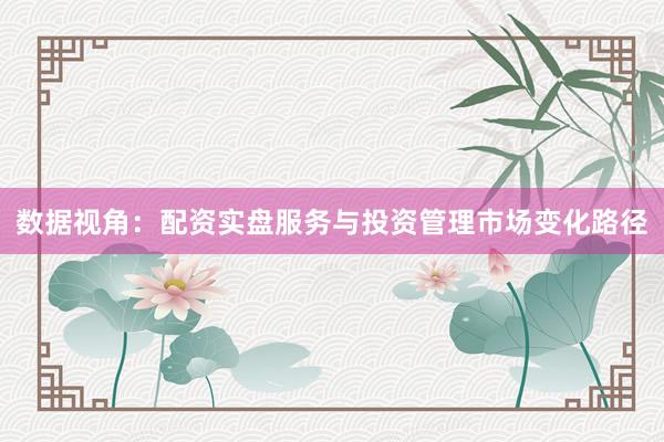 数据视角：配资实盘服务与投资管理市场变化路径