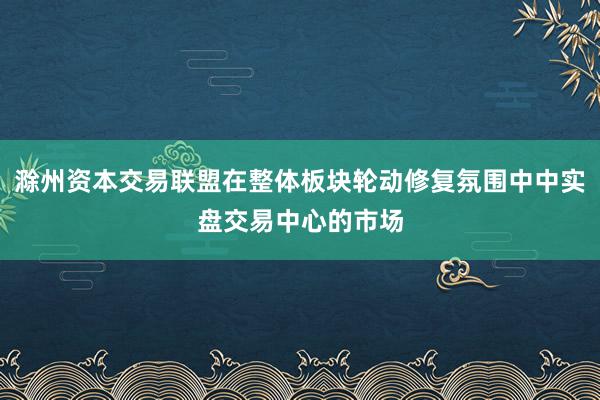 滁州资本交易联盟在整体板块轮动修复氛围中中实盘交易中心的市场