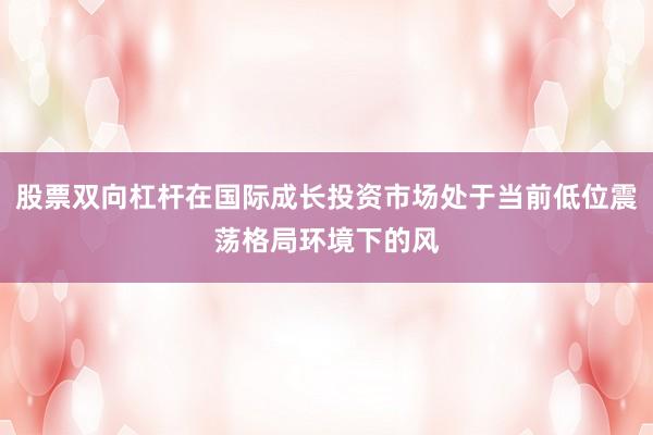 股票双向杠杆在国际成长投资市场处于当前低位震荡格局环境下的风