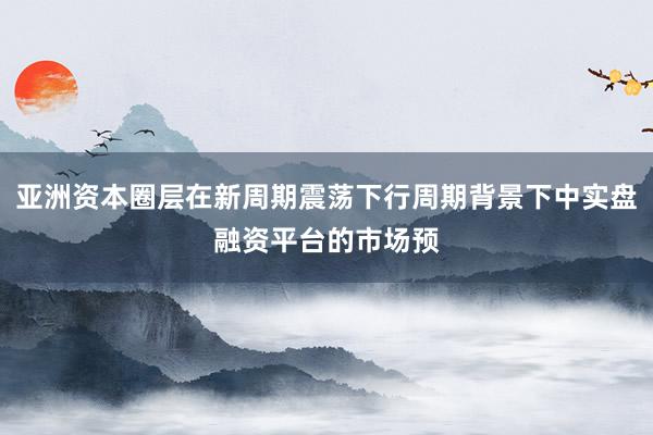 亚洲资本圈层在新周期震荡下行周期背景下中实盘融资平台的市场预
