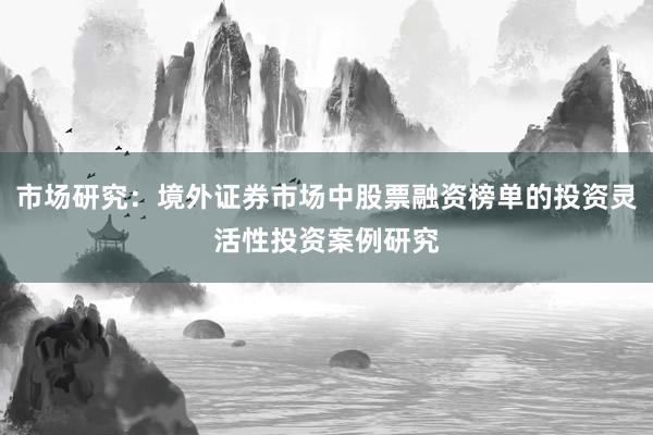 市场研究：境外证券市场中股票融资榜单的投资灵活性投资案例研究