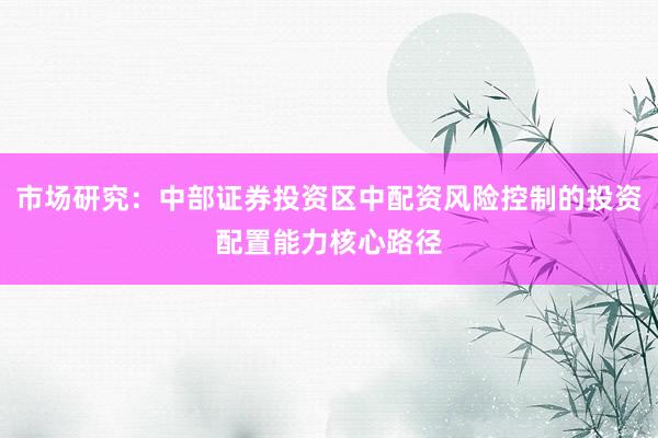 市场研究：中部证券投资区中配资风险控制的投资配置能力核心路径