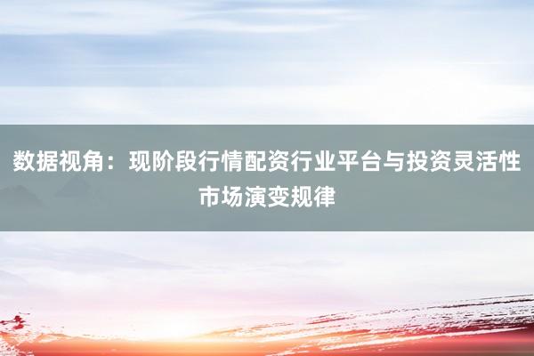 数据视角：现阶段行情配资行业平台与投资灵活性市场演变规律