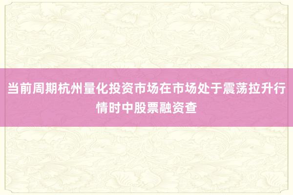当前周期杭州量化投资市场在市场处于震荡拉升行情时中股票融资查