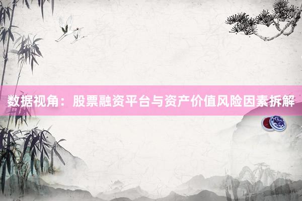 数据视角：股票融资平台与资产价值风险因素拆解
