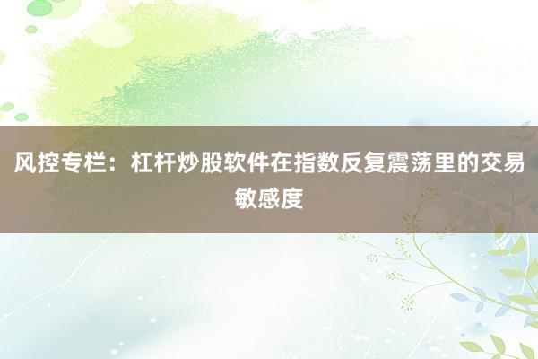 风控专栏：杠杆炒股软件在指数反复震荡里的交易敏感度