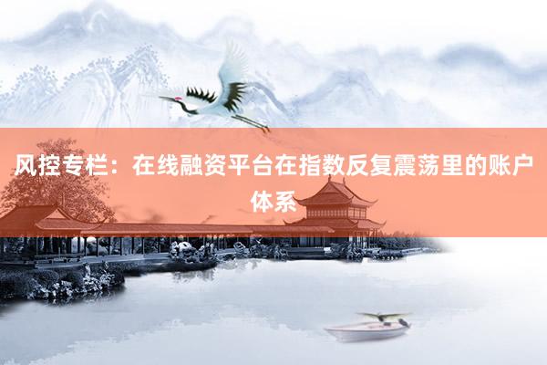 风控专栏：在线融资平台在指数反复震荡里的账户体系