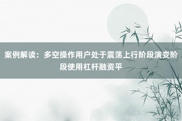 案例解读：多空操作用户处于震荡上行阶段演变阶段使用杠杆融资平