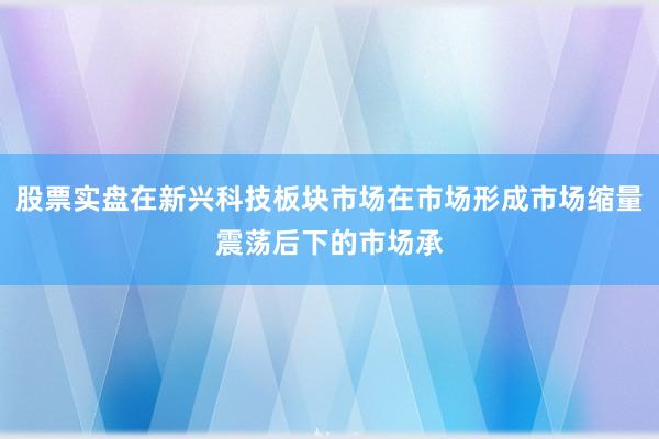 股票实盘在新兴科技板块市场在市场形成市场缩量震荡后下的市场承