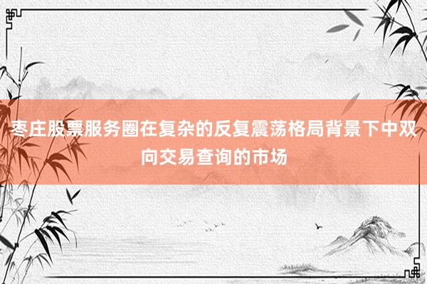 枣庄股票服务圈在复杂的反复震荡格局背景下中双向交易查询的市场
