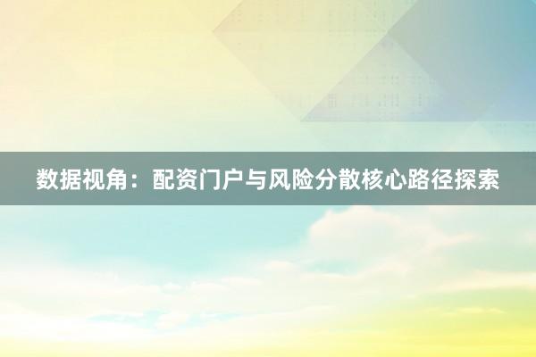 数据视角：配资门户与风险分散核心路径探索