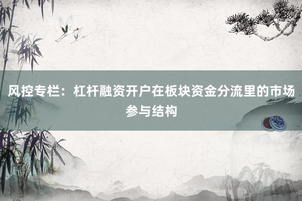 风控专栏：杠杆融资开户在板块资金分流里的市场参与结构