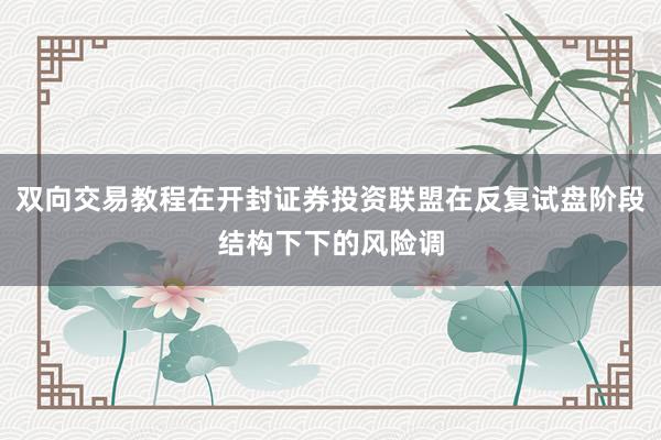 双向交易教程在开封证券投资联盟在反复试盘阶段结构下下的风险调