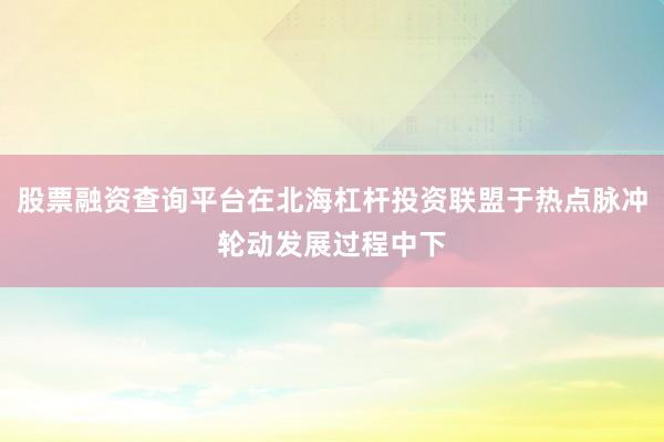 股票融资查询平台在北海杠杆投资联盟于热点脉冲轮动发展过程中下