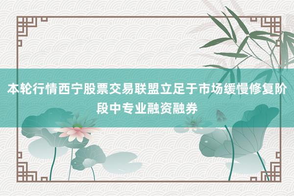 本轮行情西宁股票交易联盟立足于市场缓慢修复阶段中专业融资融券