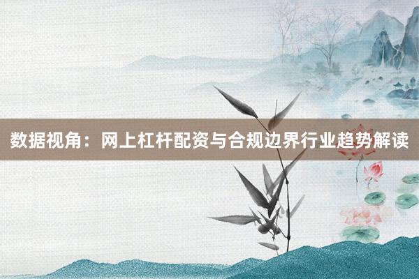 数据视角：网上杠杆配资与合规边界行业趋势解读