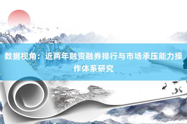 数据视角：近两年融资融券排行与市场承压能力操作体系研究