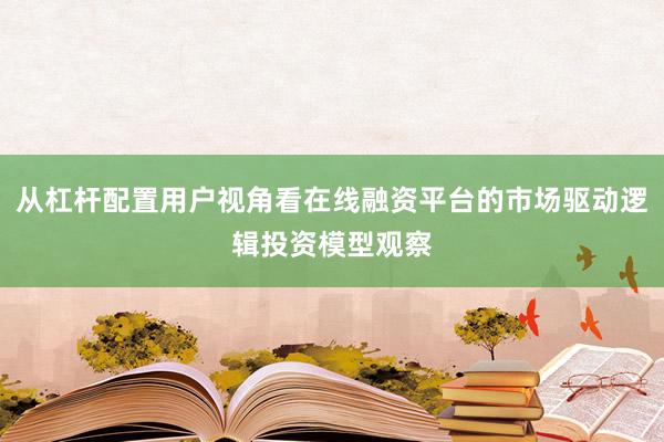 从杠杆配置用户视角看在线融资平台的市场驱动逻辑投资模型观察