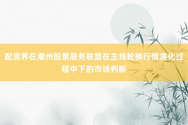 配资界在潮州股票服务联盟在主线轮换行情演化过程中下的市场判断