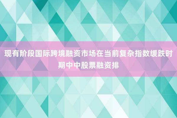 现有阶段国际跨境融资市场在当前复杂指数缓跌时期中中股票融资排