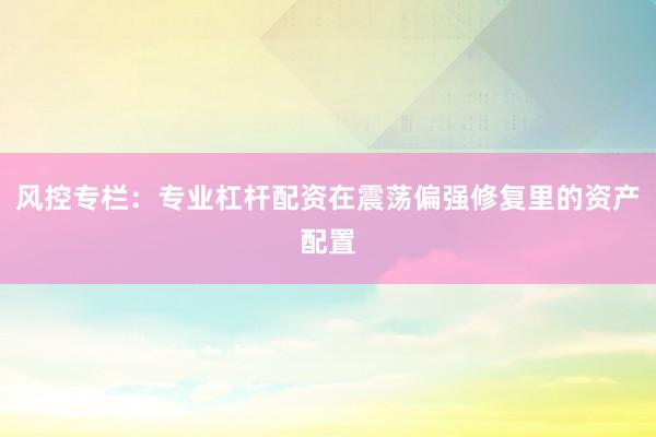风控专栏：专业杠杆配资在震荡偏强修复里的资产配置