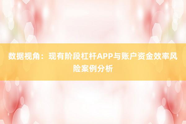 数据视角：现有阶段杠杆APP与账户资金效率风险案例分析
