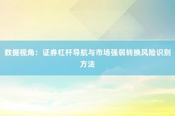 数据视角：证券杠杆导航与市场强弱转换风险识别方法